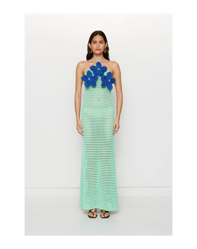 The Wolf Gang - La Monada Knit Maxi Dress - Aquamarine