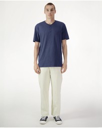 American Apparel - Unisex Henley Short Sleeve CVC T-Shirt