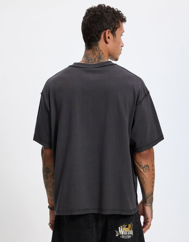 Worship - Reverse Box Fit Cropped Overdye Tee