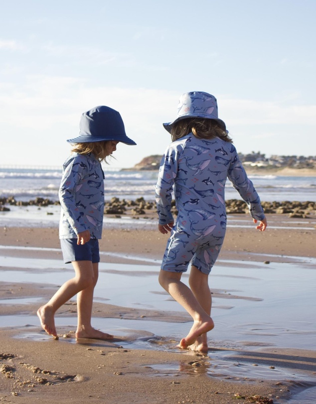 Purebaby - Printed Long Sleeve Sunsuit Swim -Kids-Babies