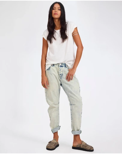 ONE TEASPOON - Saints Low Waist Boyfriend Denim Jeans - Ambrosia Blue