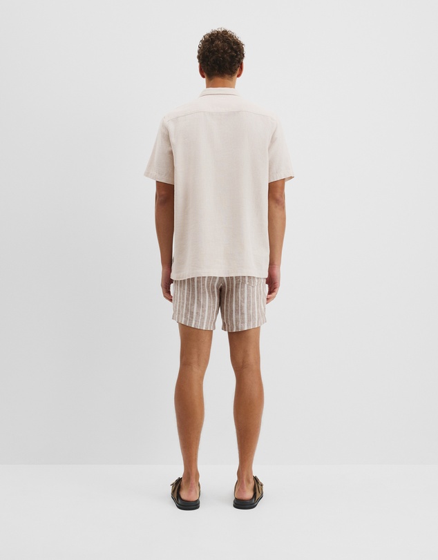 Country Road - Short Sleeve Cotton Linen Basket Weave Shirt