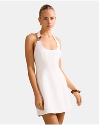 Forever New - Tash Hardware Halter Neck Linen Mini Dress