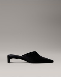Calvin Klein - Leather Kitten Heel Mules