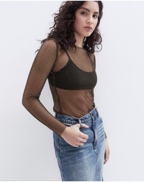 UNISON - Metallic Mesh Top