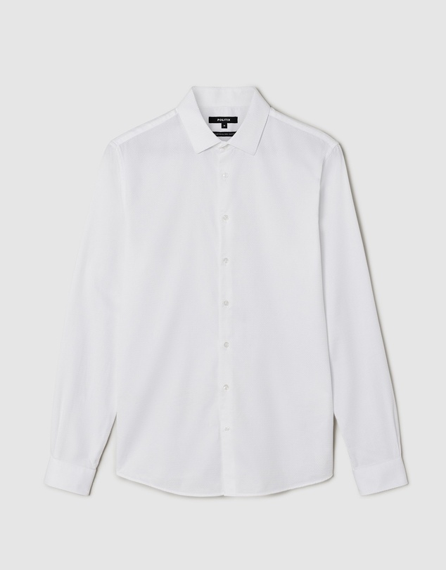 Politix - Slim Fit Long Sleeve Textured Dress Shirt