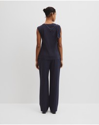 Country Road - Silk Tie Shoulder Top