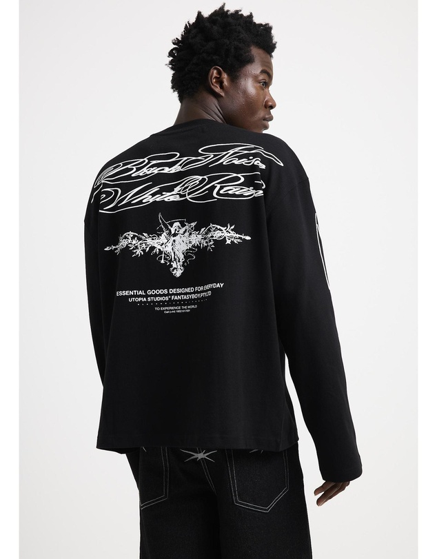 Black Noise White Rain - Control Long Sleeve Tee