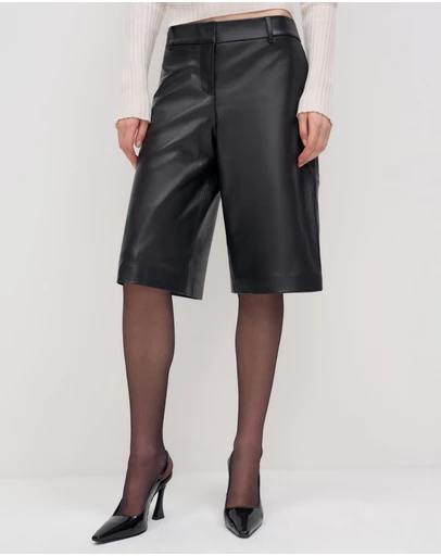 Reformation - Veda Gisele Leather Low Rise Bermuda