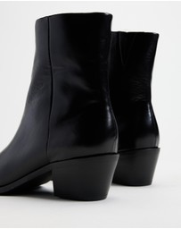 AERE - Smooth Leather Cowboy Ankle Boots