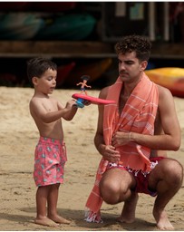 Tolu Australia - Boys Orange Swim Shorts With Crabs