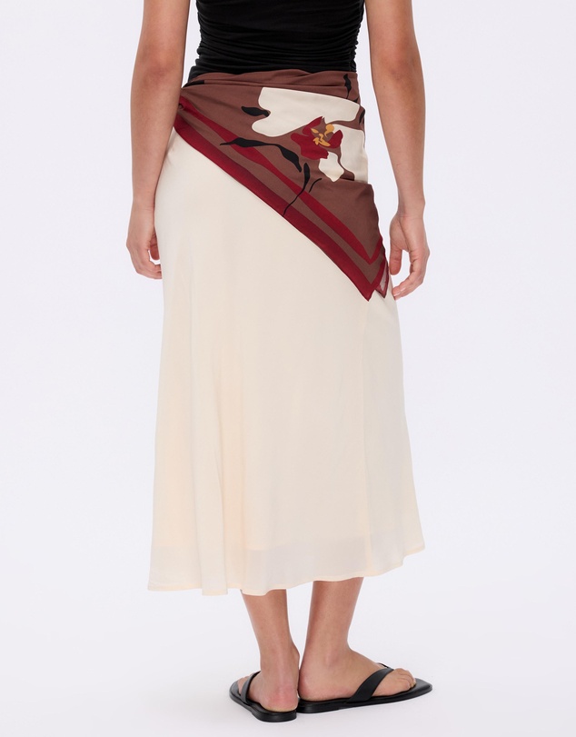 Minima Esenciales - Isla Scarf Detail Midi Skirt