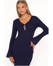 Petal & Pup - Desley Knit Long Sleeve Maxi Dress - Navy