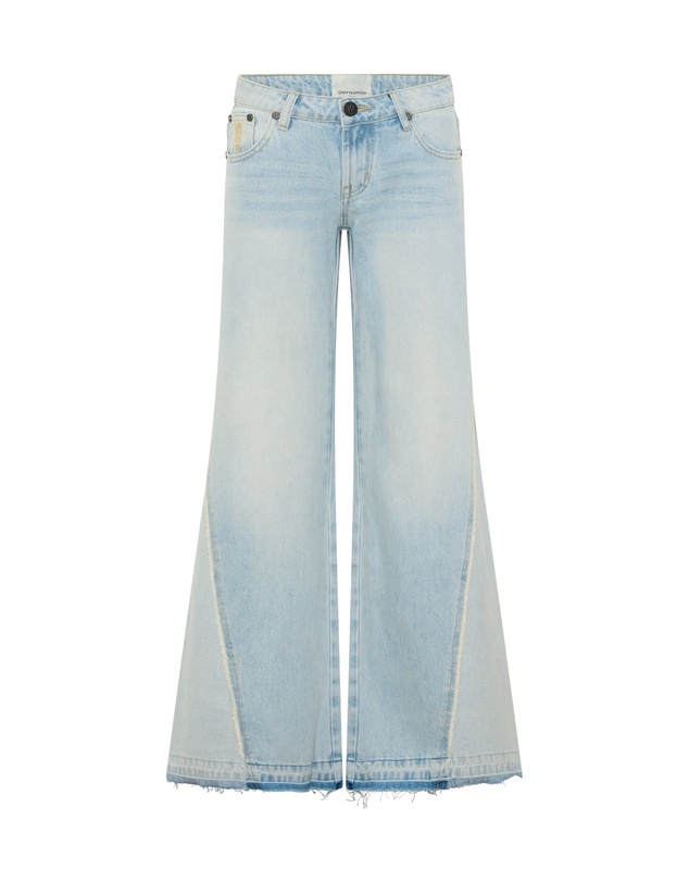 ONE TEASPOON - Johnnies Low Waist Wide Leg Flared Denim Jeans - Cosmic Blue