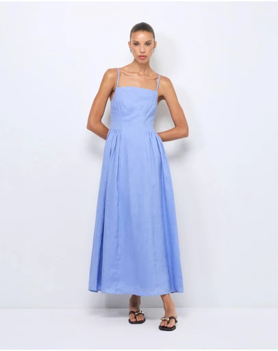 AERE - Gabriella Linen Midi Dress