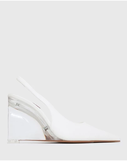 Betts - Kane Pointy Toe Slingback Wedge Shoes