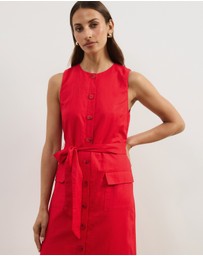 Atmos&Here - Hailey Linen Blend Midi Dress
