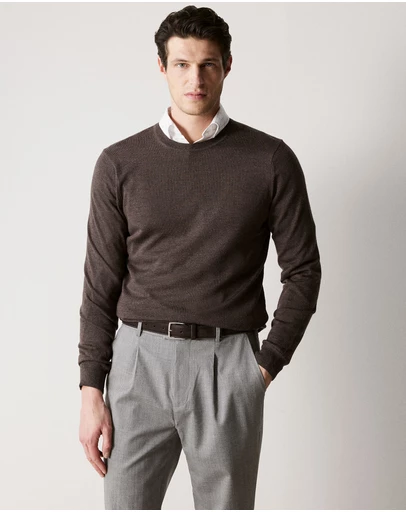 Trenery - Merino Crew in Chocolate