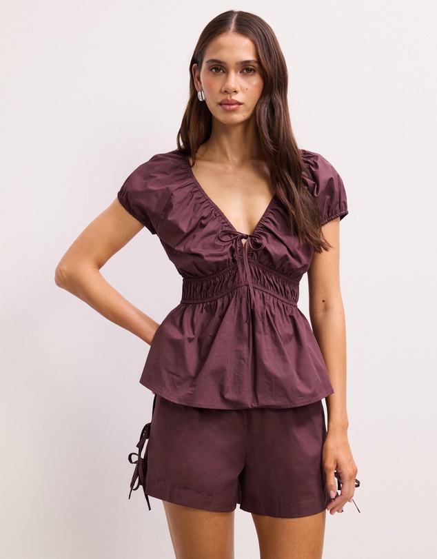 The Fated - Emira Gathered Tie Top