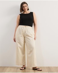 Atmos&Here Curvy - Willow Piping Cotton Twill Pants