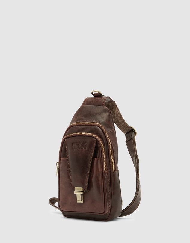 Republic of Florence - Valerio Brown Leather Sling Bag