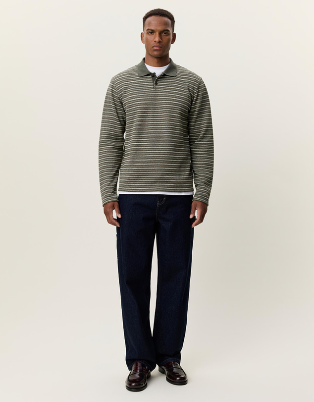 Les Deux - Knitted Stripe LS Polo