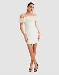 Romance by Honey and Beau - Trevia Frill Neckline Mini Dress