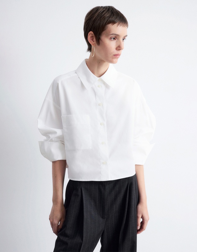 & Other Stories - Cropped Oversized Cotton Shirt