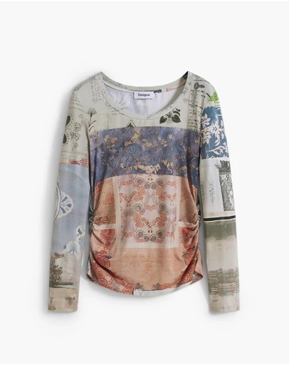 Desigual - Collage ruched T-shirt