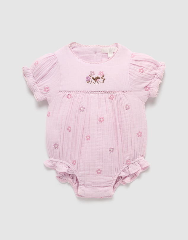 Purebaby - Embroidered Bodysuit-Kids-Babies