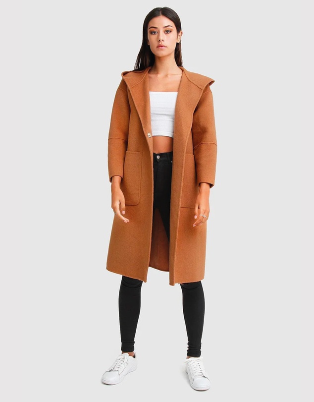 Belle & Bloom - Walk This Way Wool Blend Hooded Coat