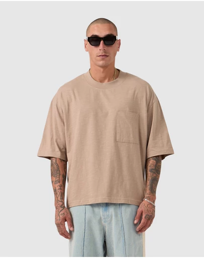 Zanerobe - Cropped Slub Flow Tee Coffee