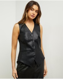 Minima Esenciales - Nyxon Leather Look Waistcoat