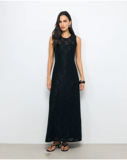AERE - Mina Lace Midi Dress