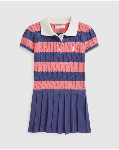 Polo Ralph Lauren - Striped Cable-Knit Cotton Sweater Dress - Babies