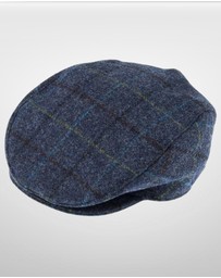 DENTS - Abraham Moon Check Tweed Flat Cap