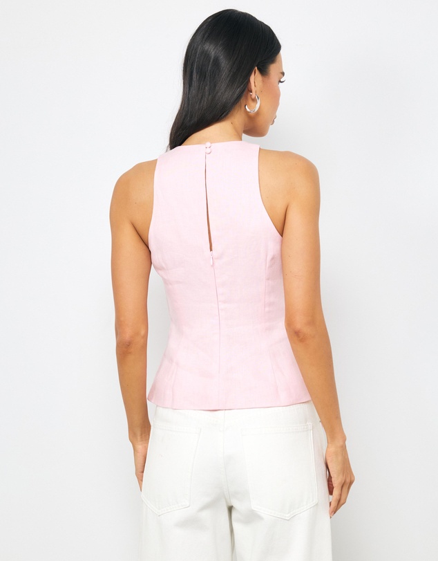 AERE - Frankie Asym Hem Linen Top