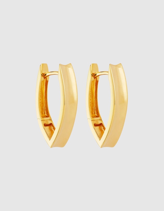 Najo - Swan Yellow Gold Huggie Earrings