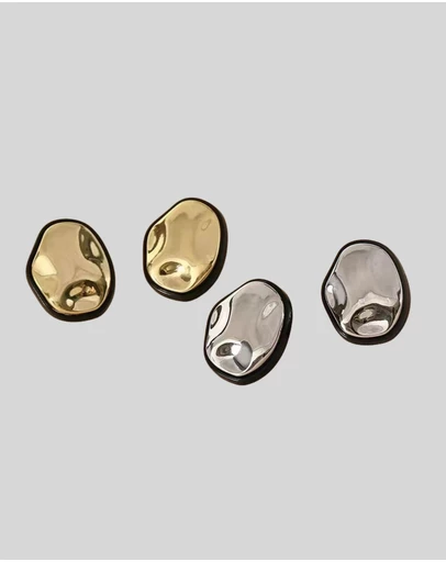 KAJA Clothing - Women's 925 Silver Needle Fashion Glod Earrings -Irregular earrings 2 pc