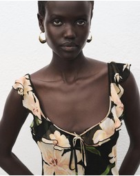 M.N.G - Floral-Print Dress With Ruffle Detail