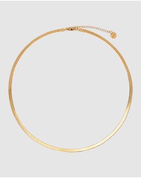 Najo - Herringbone Yellow Gold Necklace 