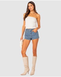 EDIKTED - North cable knit strapless top