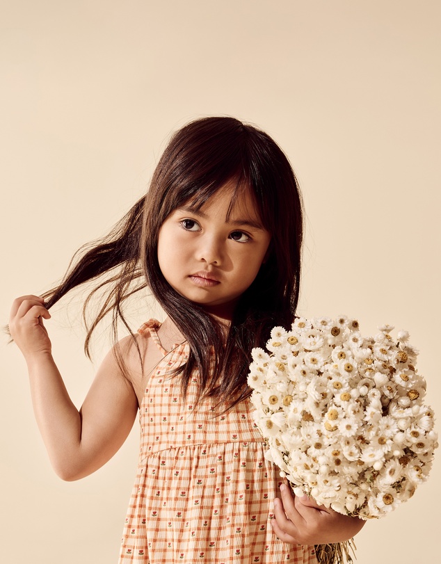 Wilson & Frenchy - Checkerberry Organic Crinkle Ruffle Dress - Babies-Kids
