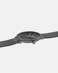 Mondaine - Mondaine Doppio Black Stainless Steel 41mm Watch