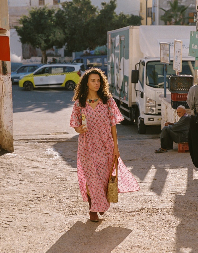 KINGA CSILLA - Kamala Block Print Primavera Maxi Dress