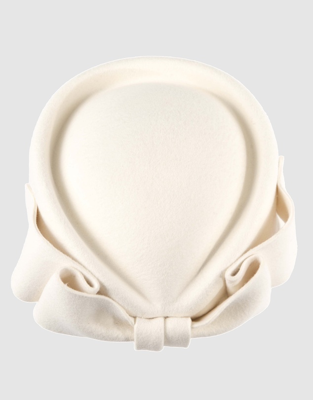 Max Alexander - Felt White Pillbox Hat