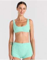 Poolside Paradiso - Mai Tai Crop Bikini Top - Mint