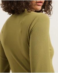 Atmos&Here - Long Sleeve Boat Neck Jersey Top