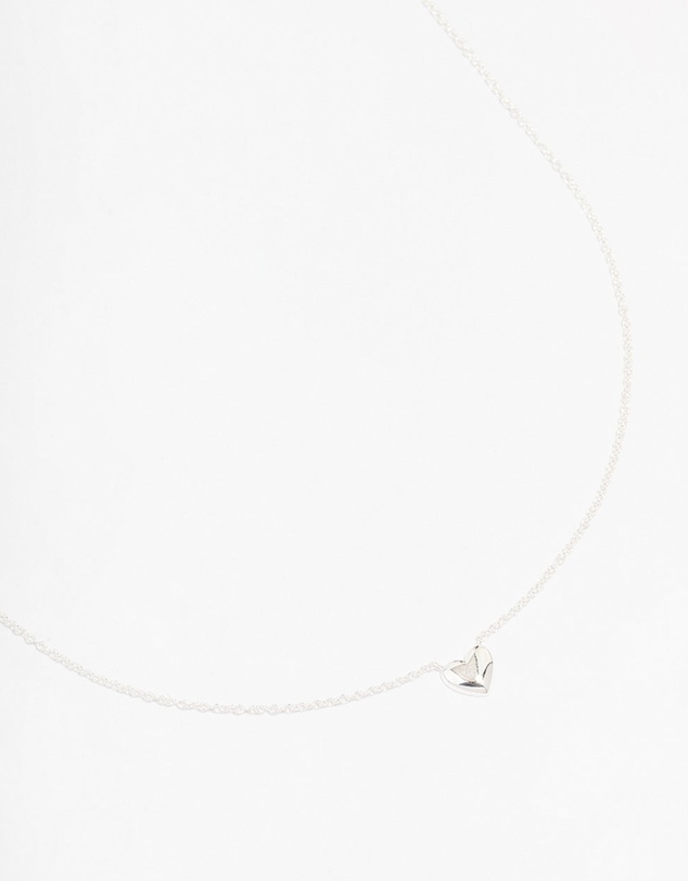 Lovisa - Sterling Silver Mini Puffy Heart Pendant Necklace