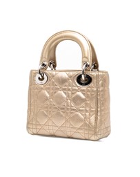 Pre-Loved by Azura Reborn - Pre-Loved Mini Metallic Lambskin Cannage Lady Dior